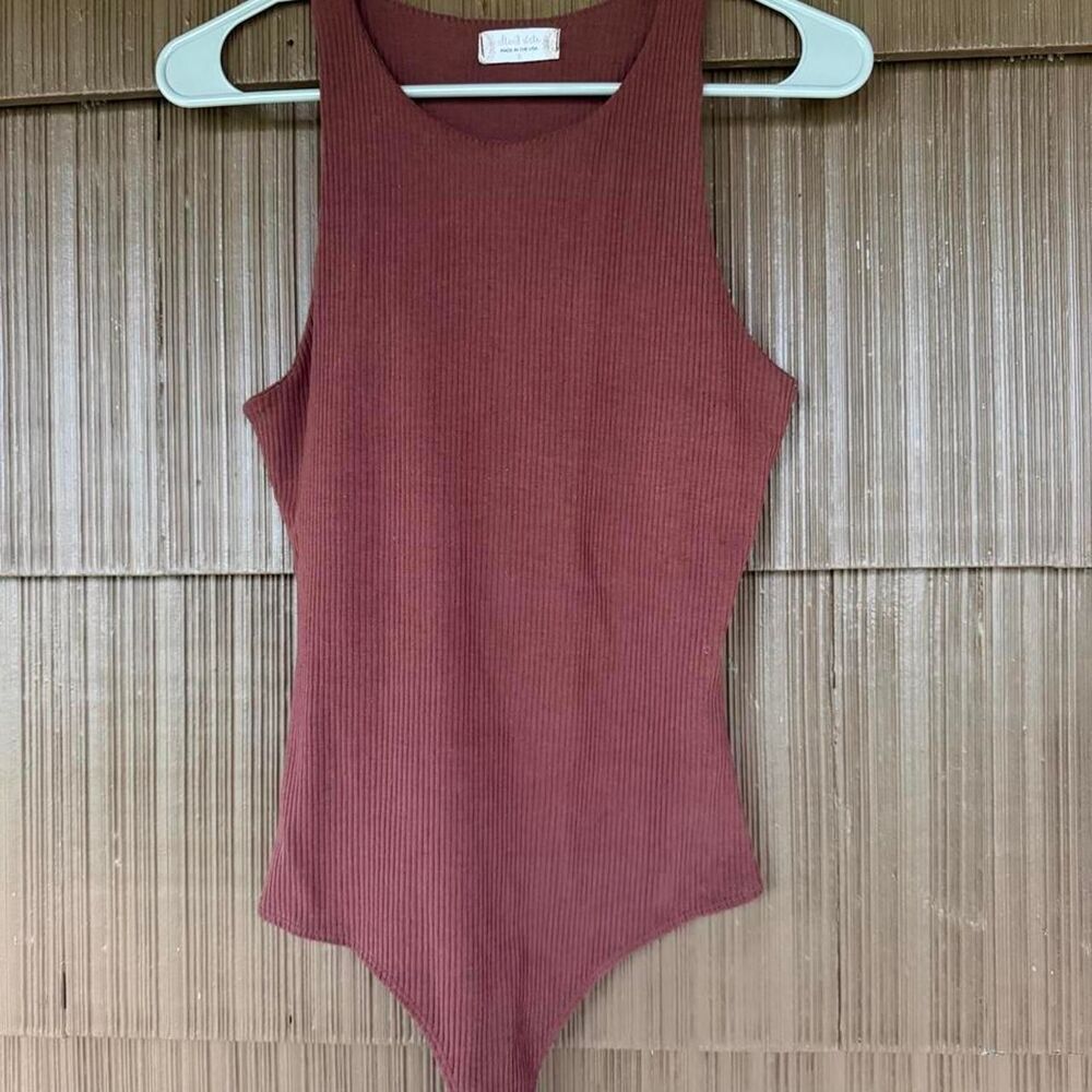 Altar-d-state Women's Brown and Burgundy Bodysuit